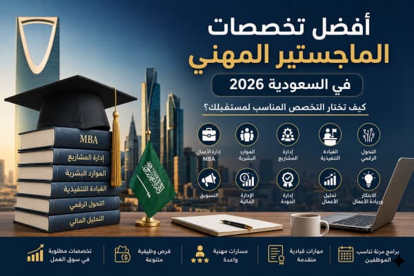 أفضل تخصصات الماجستير المهني في السعودية 2026