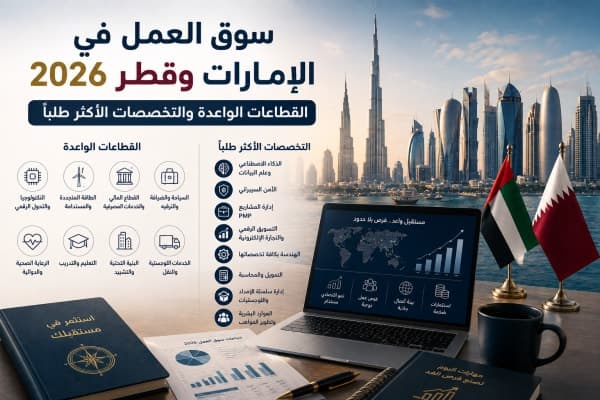 سوق العمل في الإمارات وقطر 2026 - القطاعات الواعدة والتخصصات الأكثر طلباً