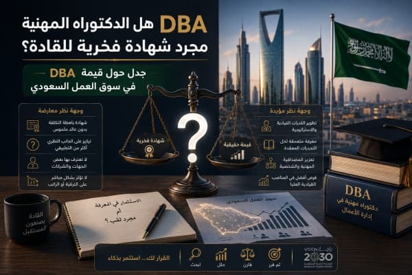 هل الدكتوراه المهنية DBA مجرد شهادة فخرية للقادة؟ جدل حول قيمة DBA في سوق العمل السعودي