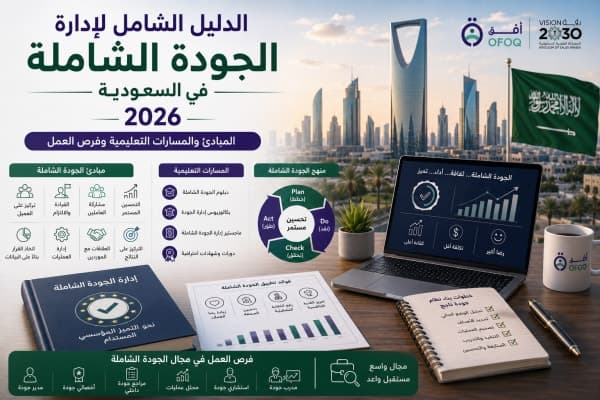 الدليل الشامل لإدارة الجودة الشاملة في السعودية 2026 - المبادئ والمسارات التعليمية وفرص العمل