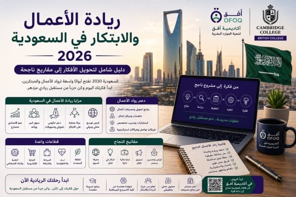 ريادة الأعمال والابتكار في السعودية 2026: كيف تحول فكرتك إلى مشروع ناجح