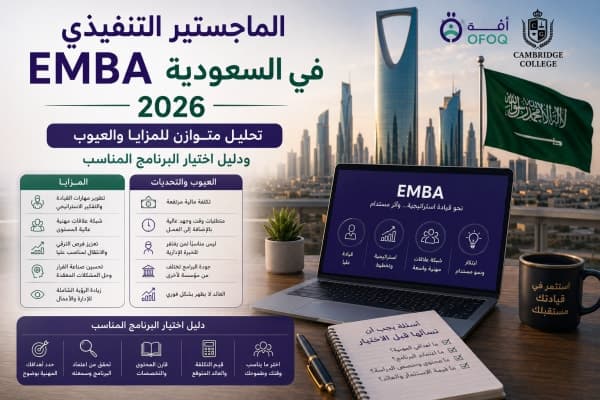 الدليل الشامل لماجستير إدارة الأعمال التنفيذي (EMBA) في السعودية 2026 – أكاديمية أفق